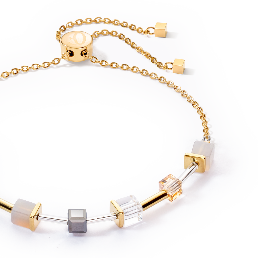Bracciale GeoCUBE® Preciouse Slider Closure oro-grigio