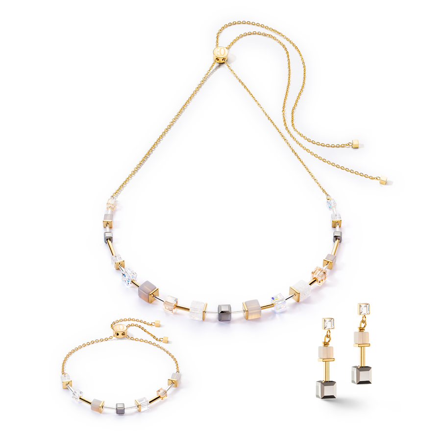 Bracciale GeoCUBE® Preciouse Slider Closure oro-grigio