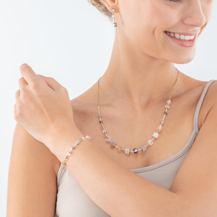 Bracciale GeoCUBE® Preciouse Slider Closure oro-grigio