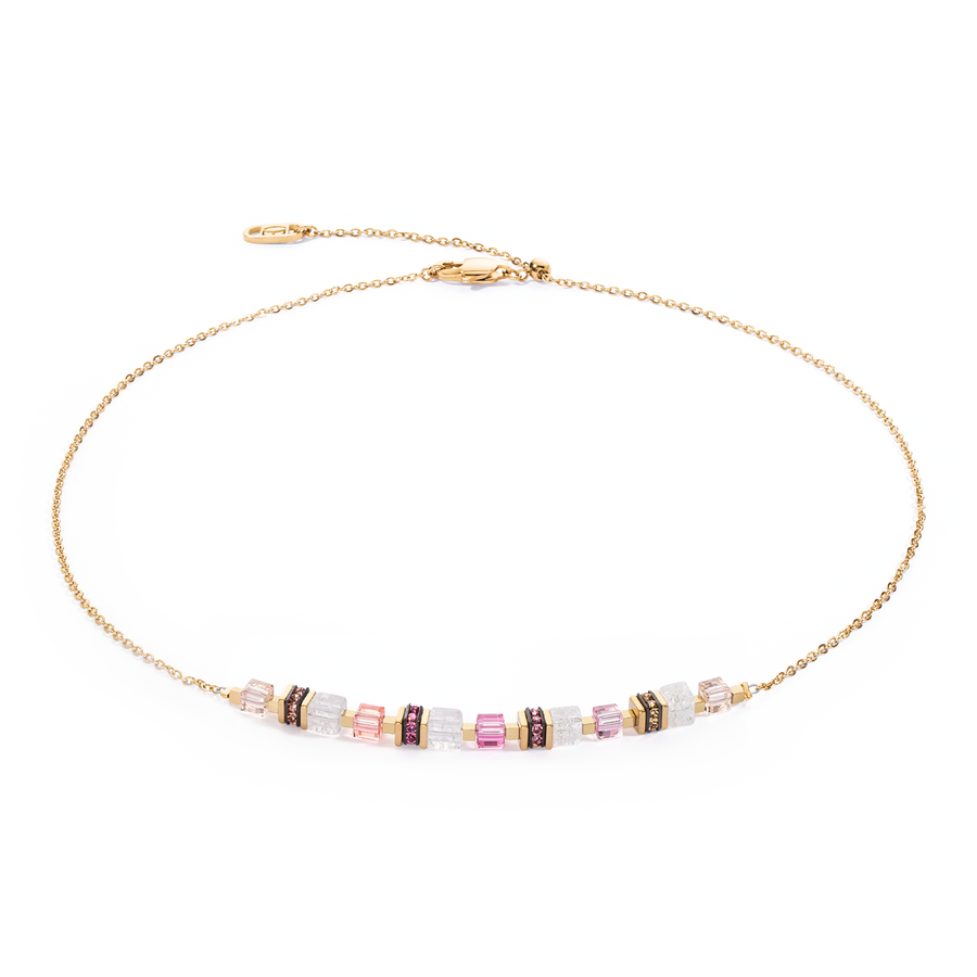 Collana Mini Cubes e Chain oro-rosa