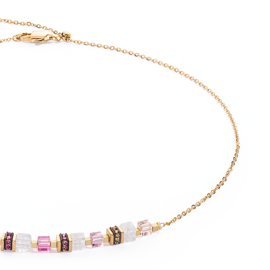 Collana Mini Cubes e Chain oro-rosa