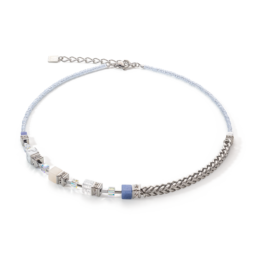 Collana GeoCUBE® Precious Fusion Chunky Chain blu chiaro