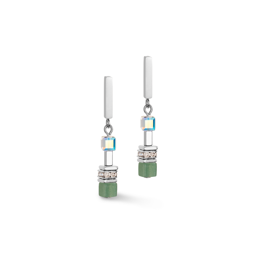 Orecchini GeoCUBE® Precious Fusion Chunky Chain verde chiaro