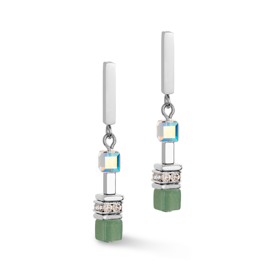 Orecchini GeoCUBE® Precious Fusion Chunky Chain verde chiaro