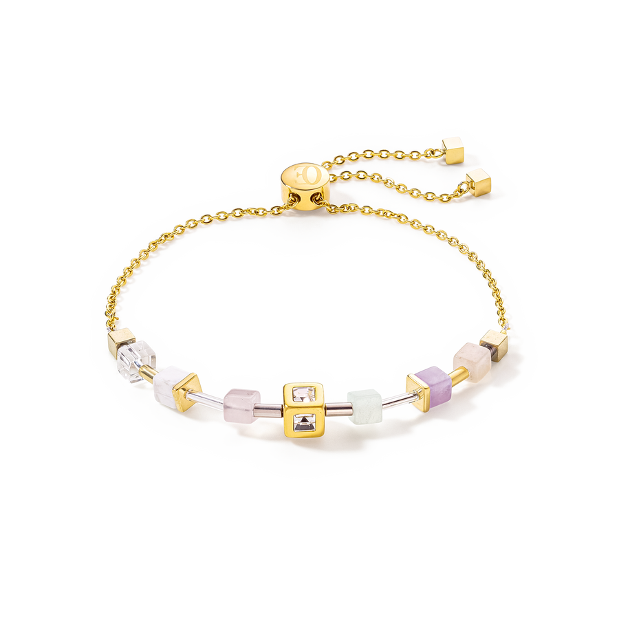 Bracciale GeoCUBE® Precious & Slider Closure oro multicolor pastello