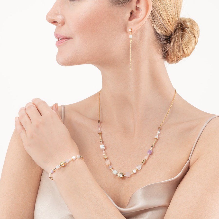 Bracciale GeoCUBE® Precious & Slider Closure oro multicolor pastello