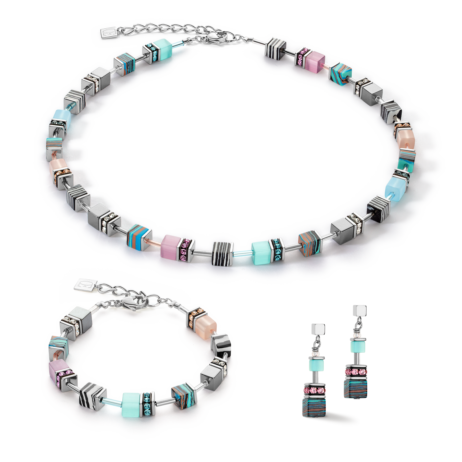 Collana GeoCUBE® Candy acqua rosa