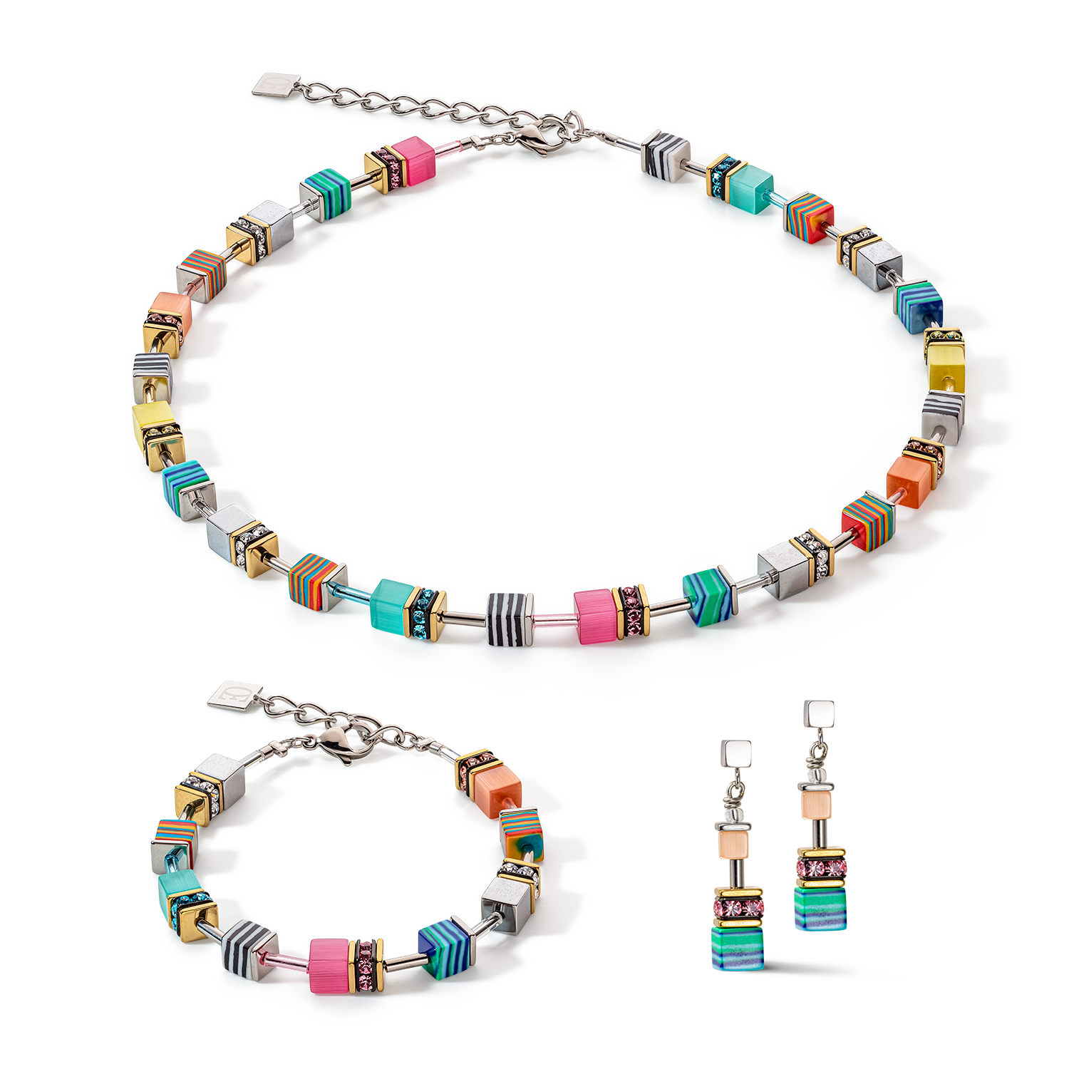 Orecchini GeoCUBE® Candy multicolour spring