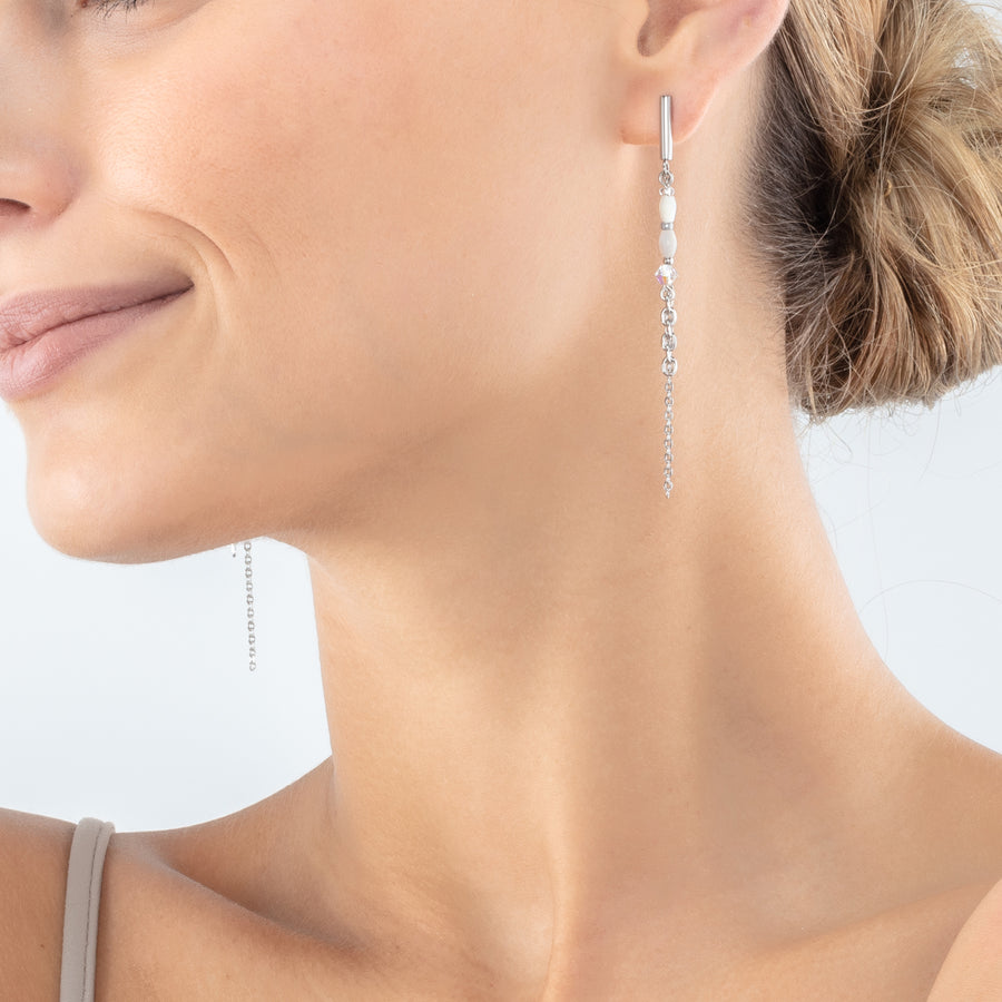 Orecchini Brillant Square Layer argento