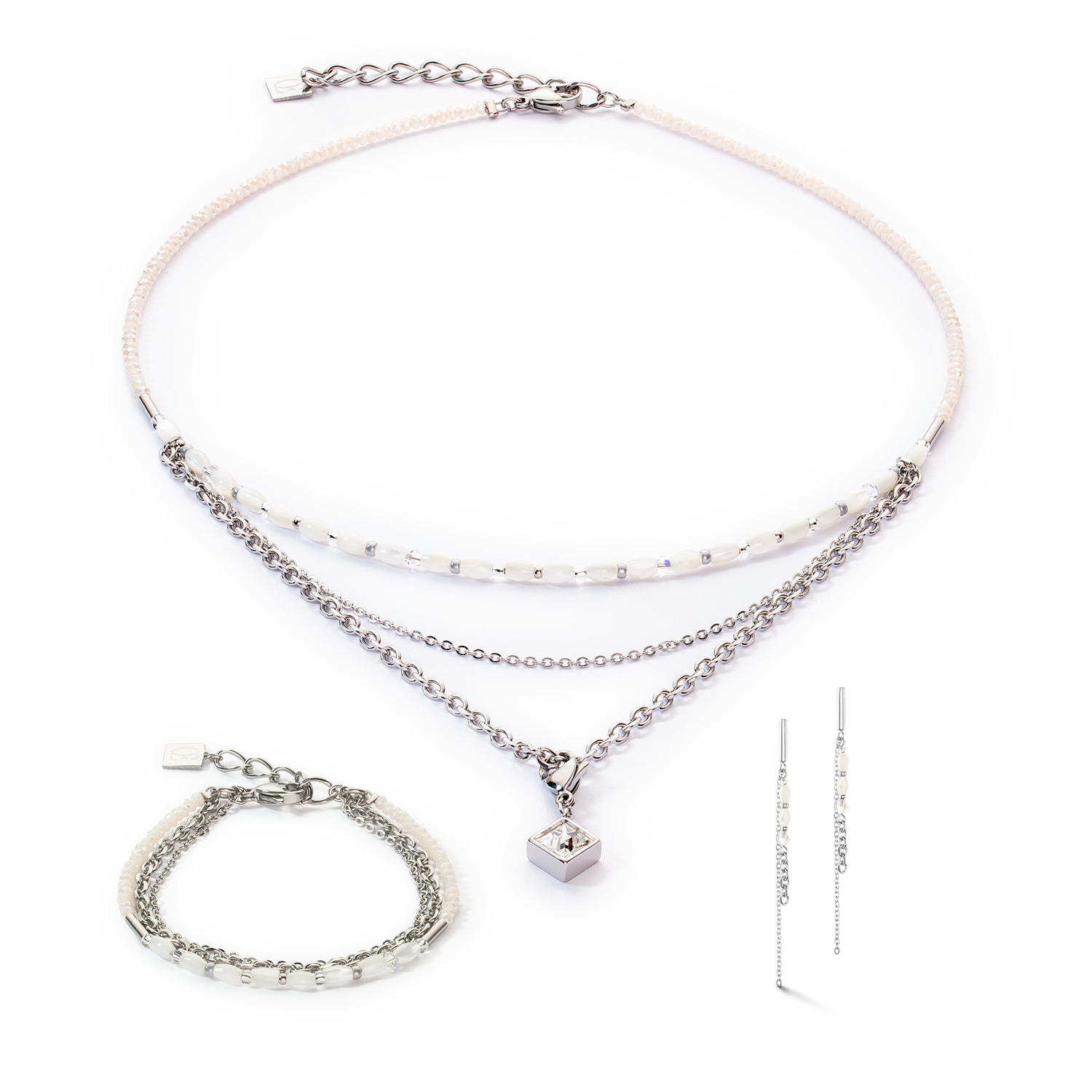 Bracciale Brillant Square Layer argento