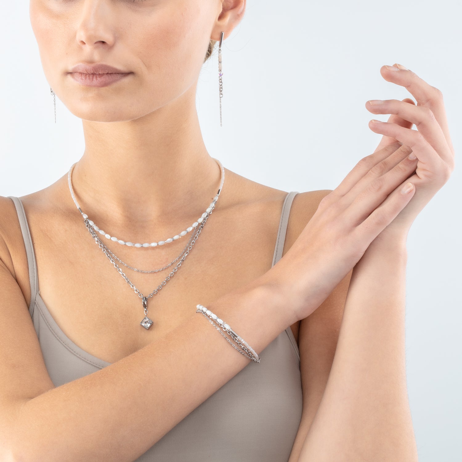 Bracciale Brillant Square Layer argento