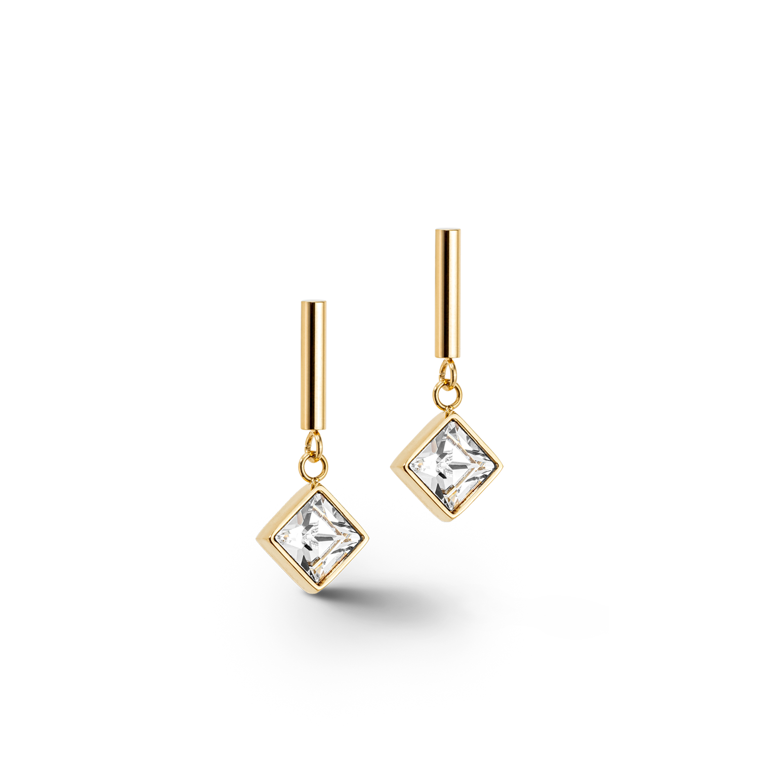 Orecchini Brilliant Square oro-cristallo