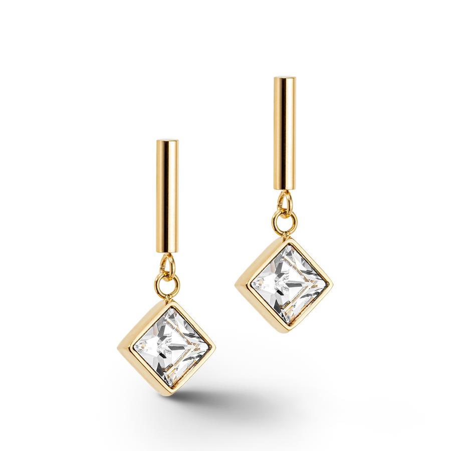 Orecchini Brilliant Square oro-cristallo
