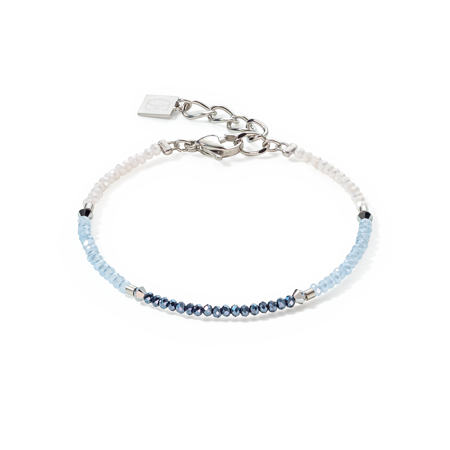 Bracciale Brilliant Square argento blu chiaro