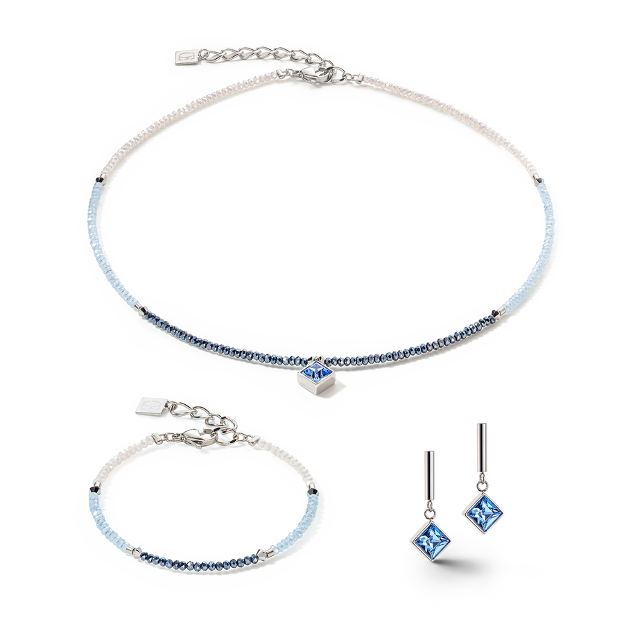 Bracciale Brilliant Square argento blu chiaro