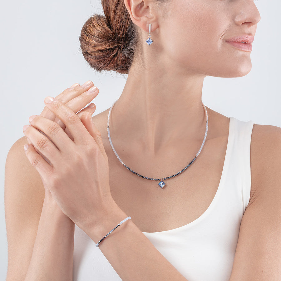 Bracciale Brilliant Square argento blu chiaro