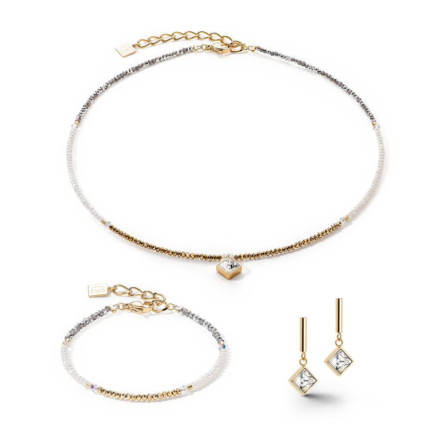 Bracciale Brilliant Square oro-cristallo