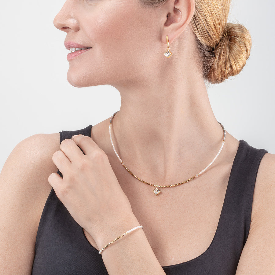Bracciale Brilliant Square oro-cristallo