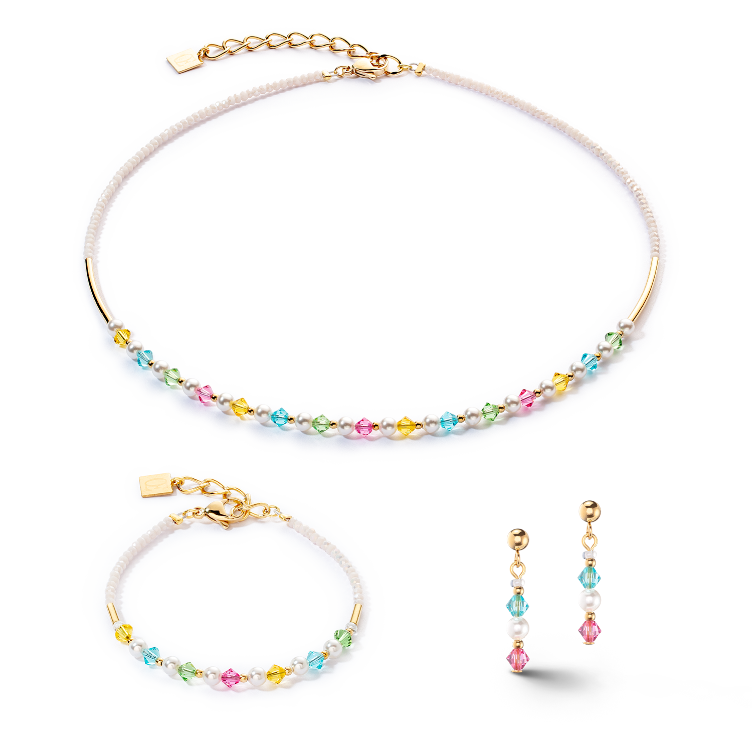Collana Princess Pearls oro multicolor