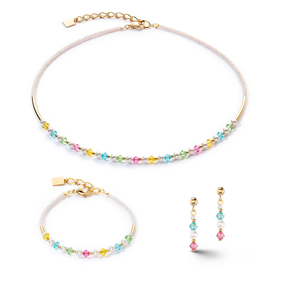 Collana Princess Pearls oro multicolor