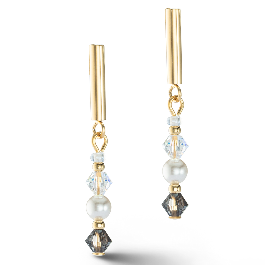 Orecchini Princess Pearls grigio-cristallo