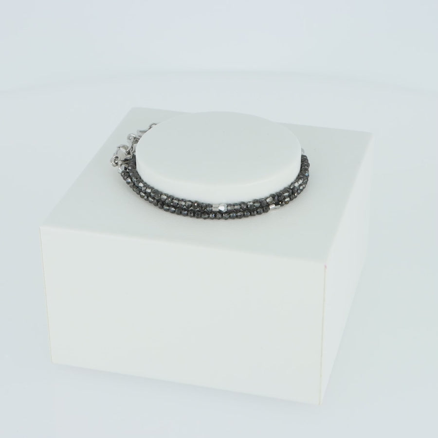 Braccialetto Sparkling Dot Delicate argento e antracite