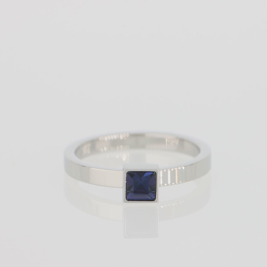 Brilliant Square small anello argento montana