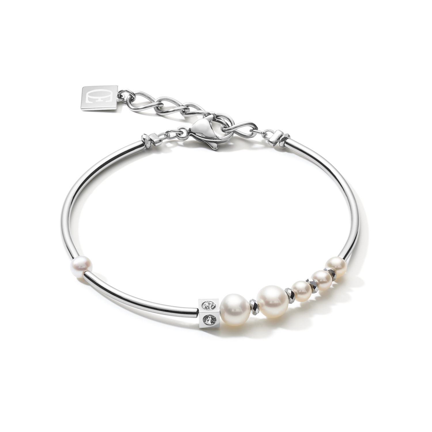 Set Regalo Orologio Round Madreperla Milanaise e Bracciale Asimmetria perle d'acqua dolce bianco