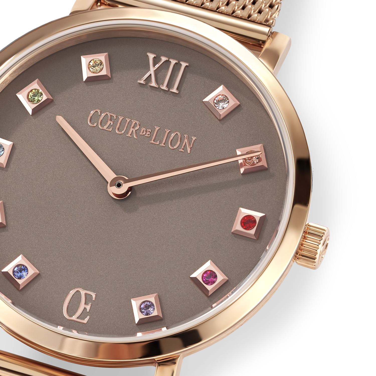 Orologio Rotondo Mocca Opaco Milanese Acciaio Inox Oro Rosé