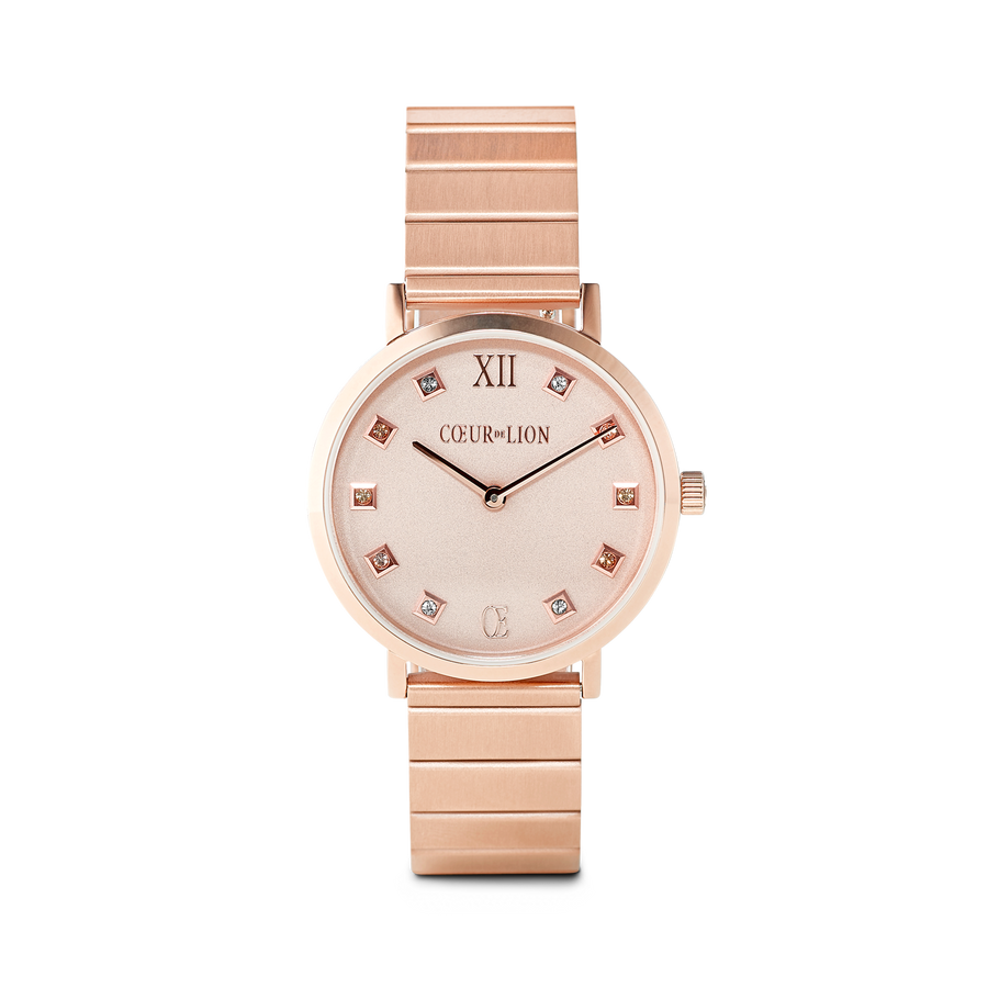 Orologio Rotondo Oro Rosa Opaco Monochrome Acciaio Inox Oro Rosa
