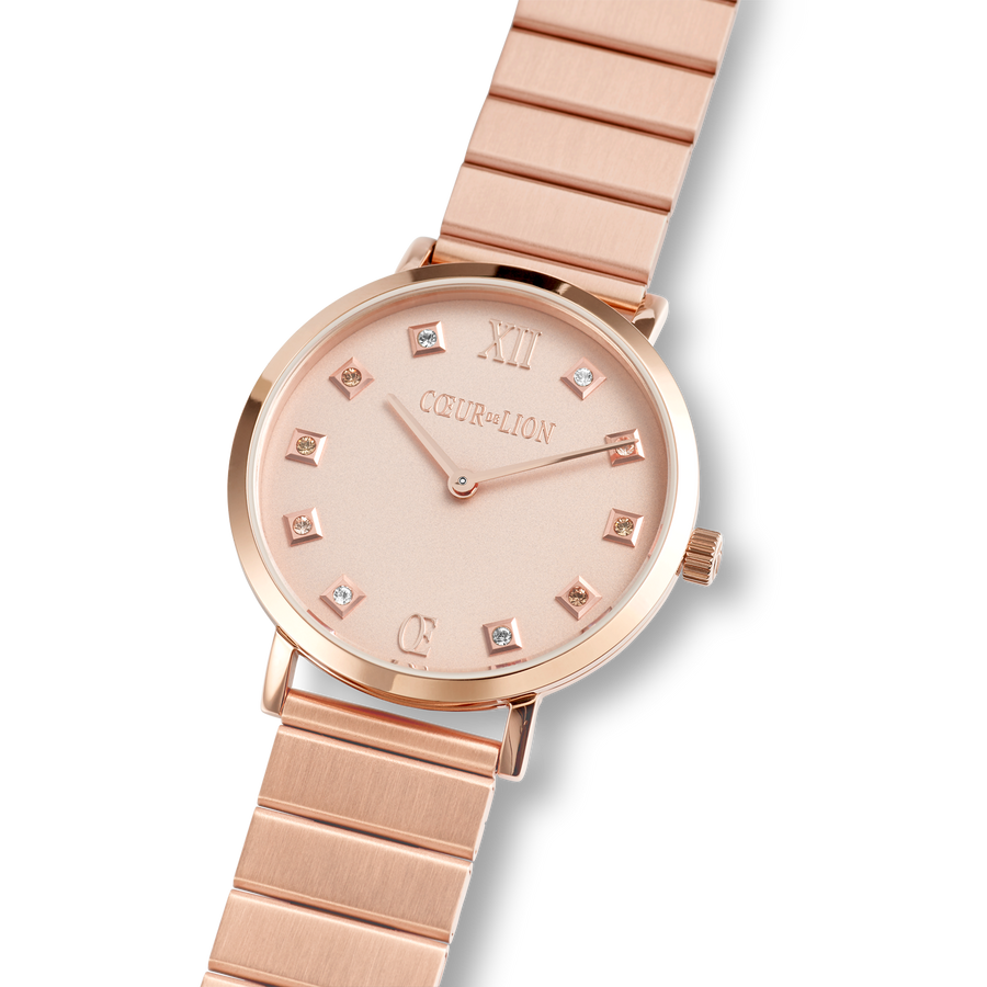 Orologio Rotondo Oro Rosa Opaco Monochrome Acciaio Inox Oro Rosa
