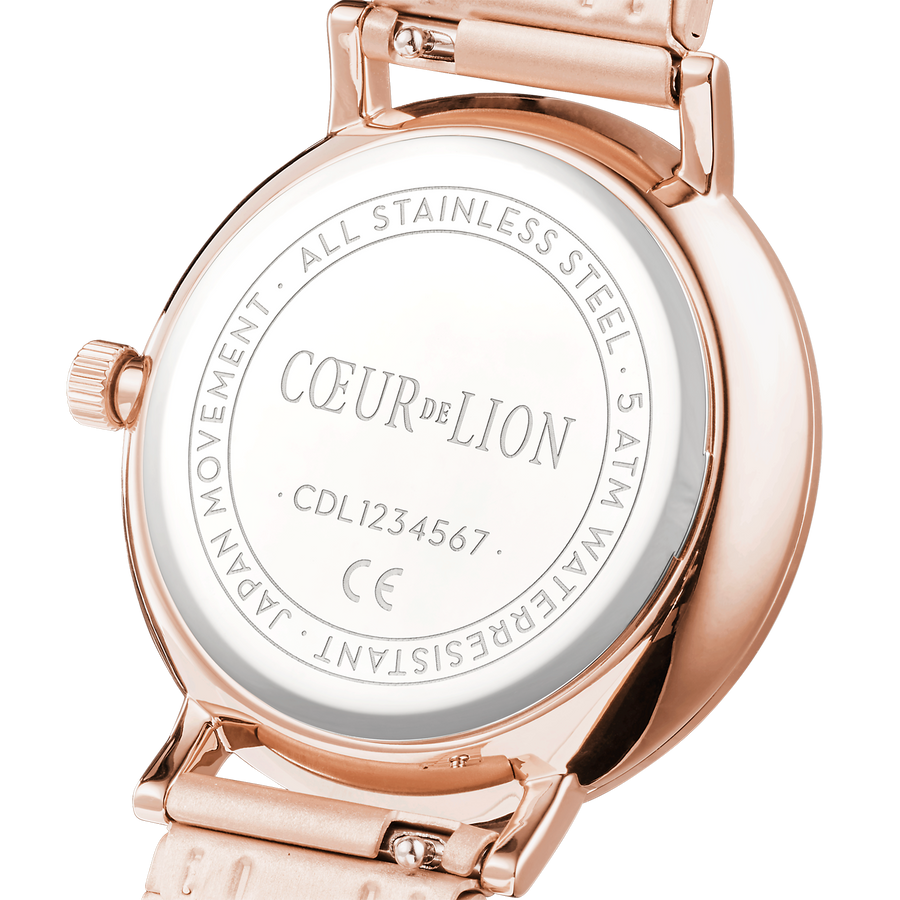 Orologio Rotondo Oro Rosa Opaco Monochrome Acciaio Inox Oro Rosa