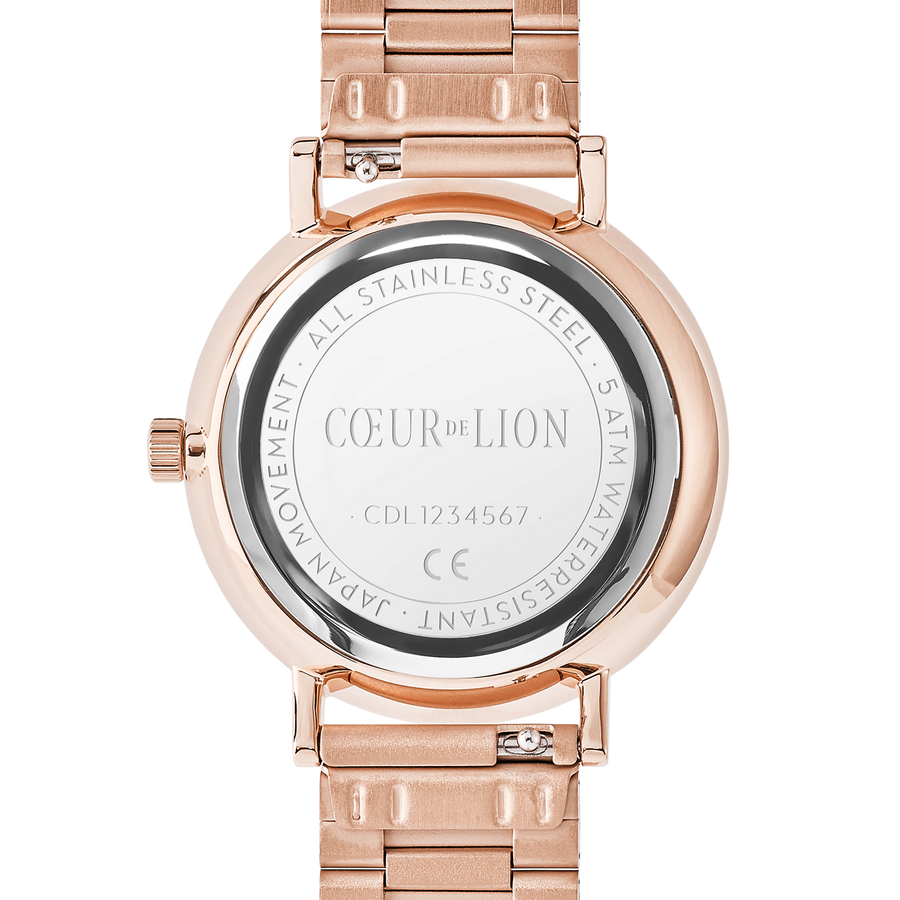 Orologio Rotondo Oro Rosa Opaco Monochrome Acciaio Inox Oro Rosa