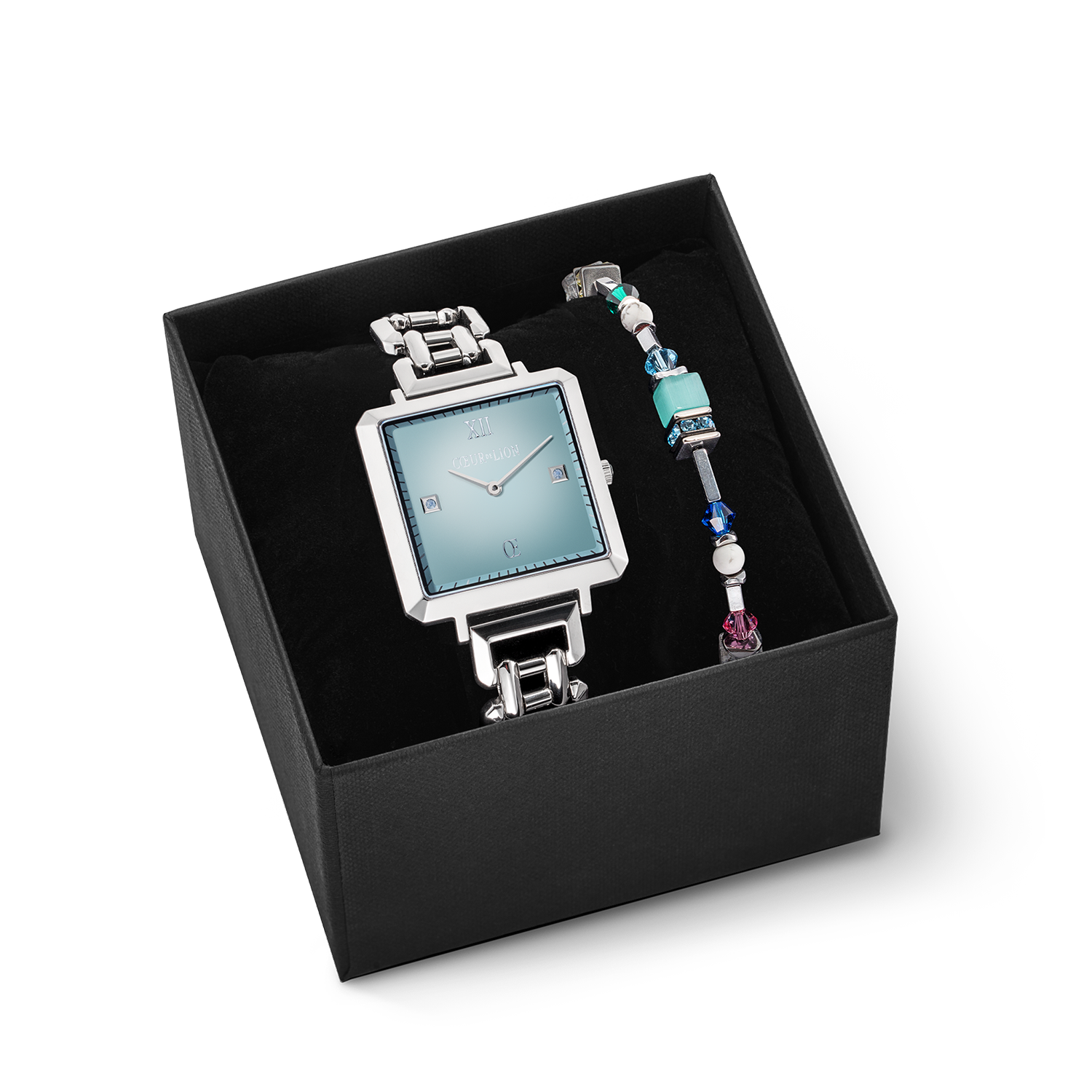 Set regalo orologio Iconic Cube Ocean Cyane e bracciale Summer Dream pastello