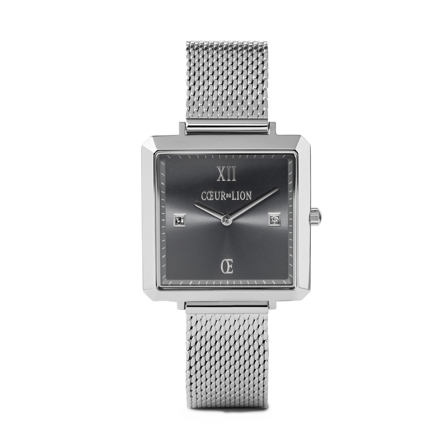 Orologio Square Graphite Sunray Milanese Acciaio Inox