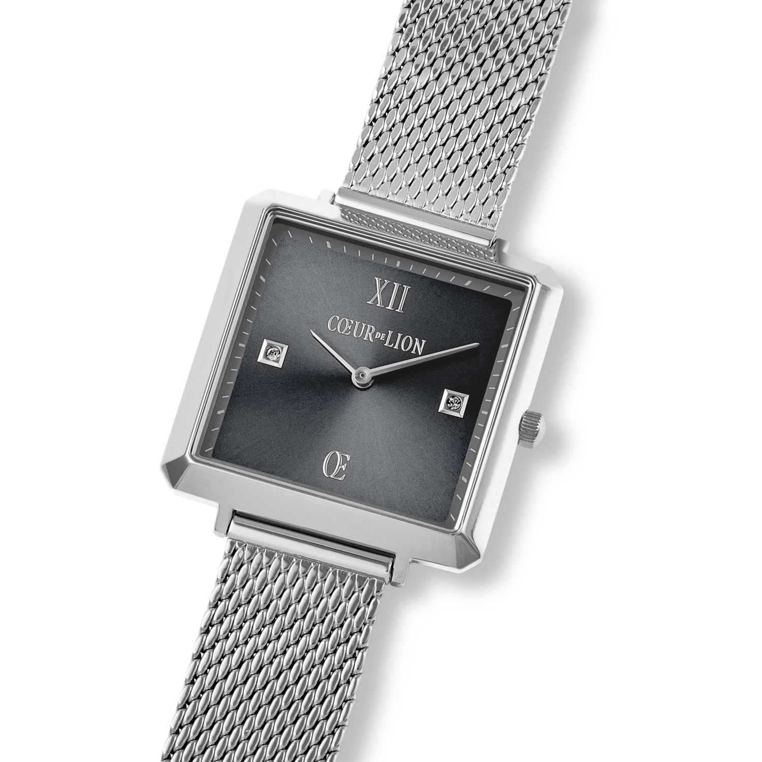 Orologio Square Graphite Sunray Milanese Acciaio Inox