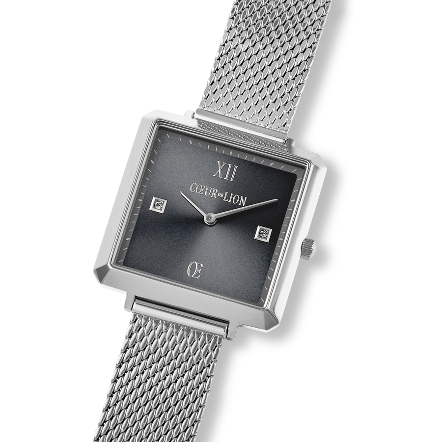 Orologio Square Graphite Sunray Milanese Acciaio Inox