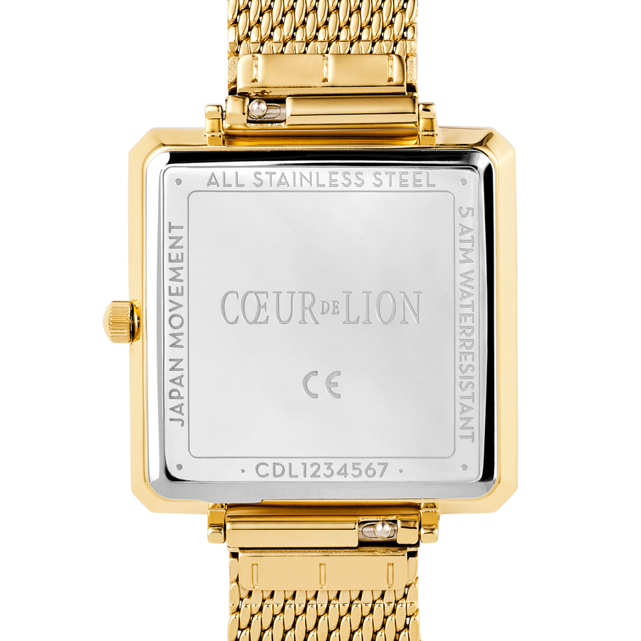 Orologio Iconic Square Midnight Blue Sunray Milanese Acciaio Inox Oro