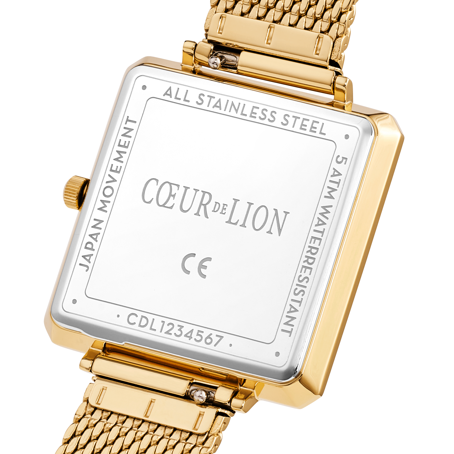 Orologio Iconic Square Midnight Blue Sunray Milanese Acciaio Inox Oro