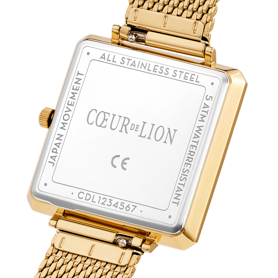 Orologio Iconic Square Midnight Blue Sunray Milanese Acciaio Inox Oro