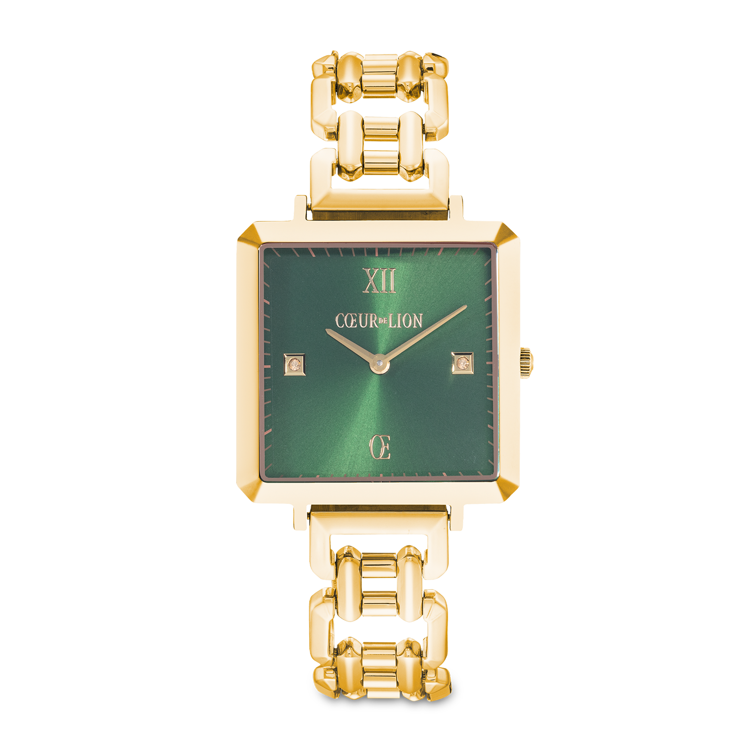 Orologio Iconic Cube Glamorous Green Statement oro