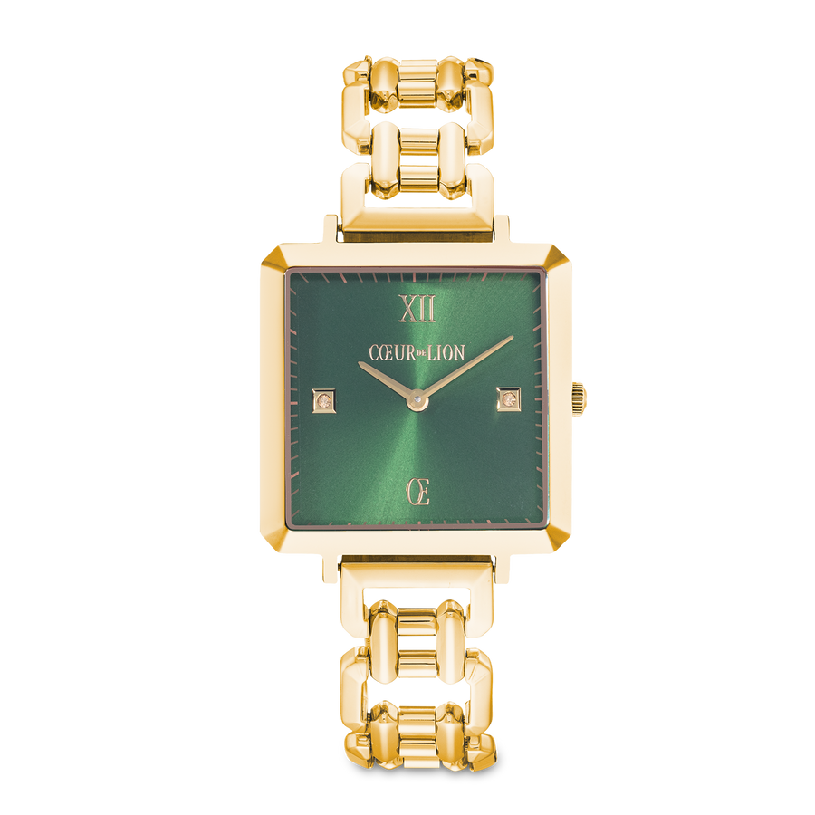 Orologio Iconic Cube Glamorous Green Statement oro