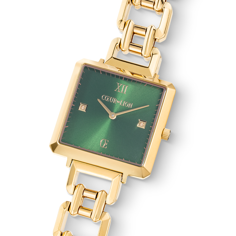 Orologio Iconic Cube Glamorous Green Statement oro