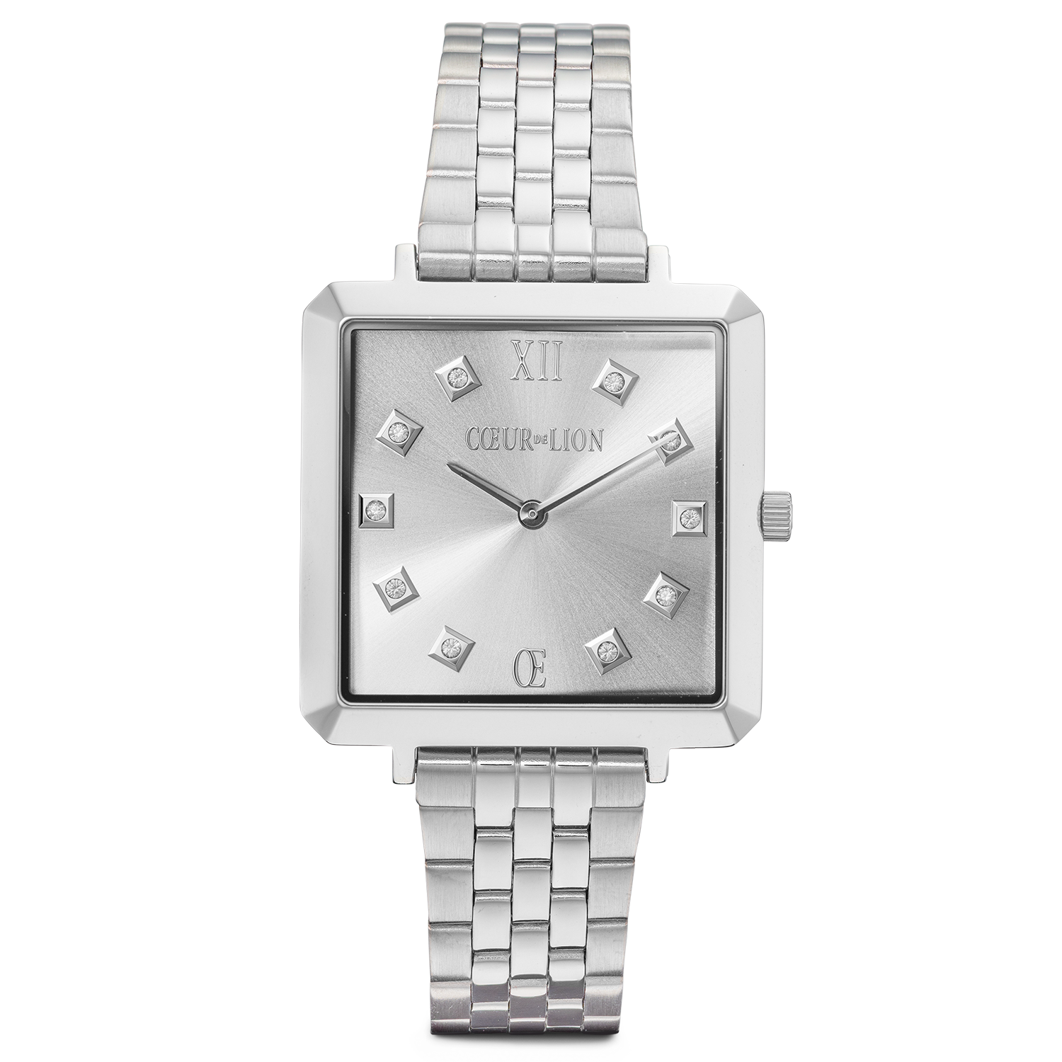 Orologio Iconic Square Elegant Monochrome Silver Acciaio Inox