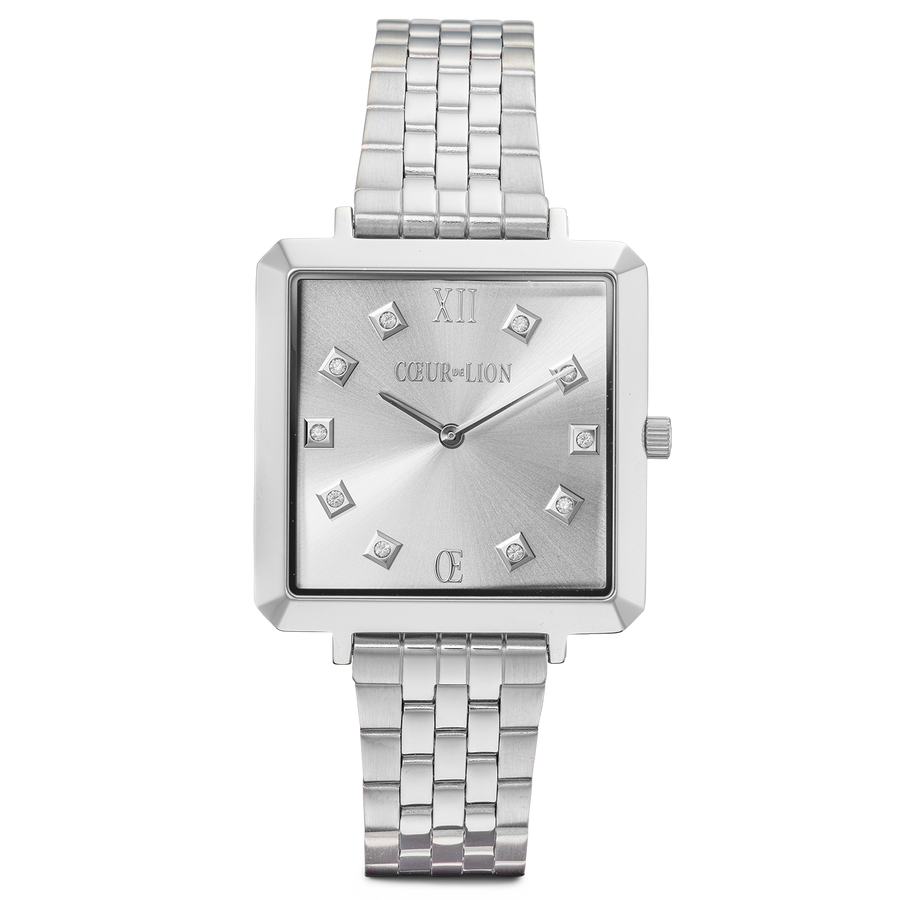 Orologio Iconic Square Elegant Monochrome Silver Acciaio Inox