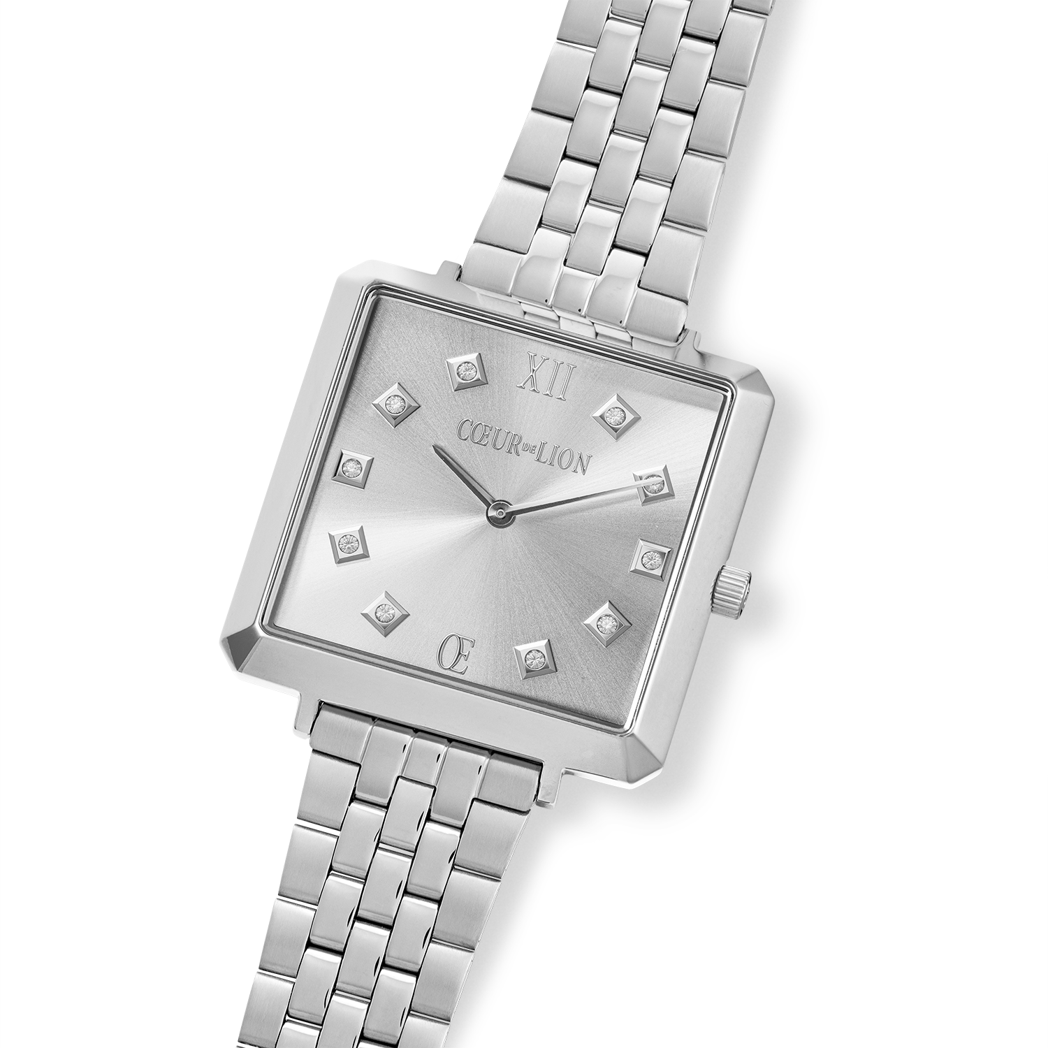 Orologio Iconic Square Elegant Monochrome Silver Acciaio Inox
