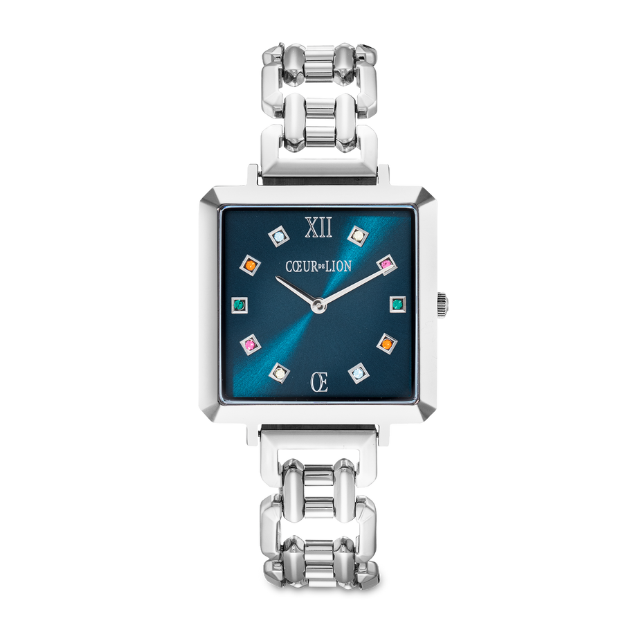 Orologio Iconic Cube Noble Petrol Statement argento