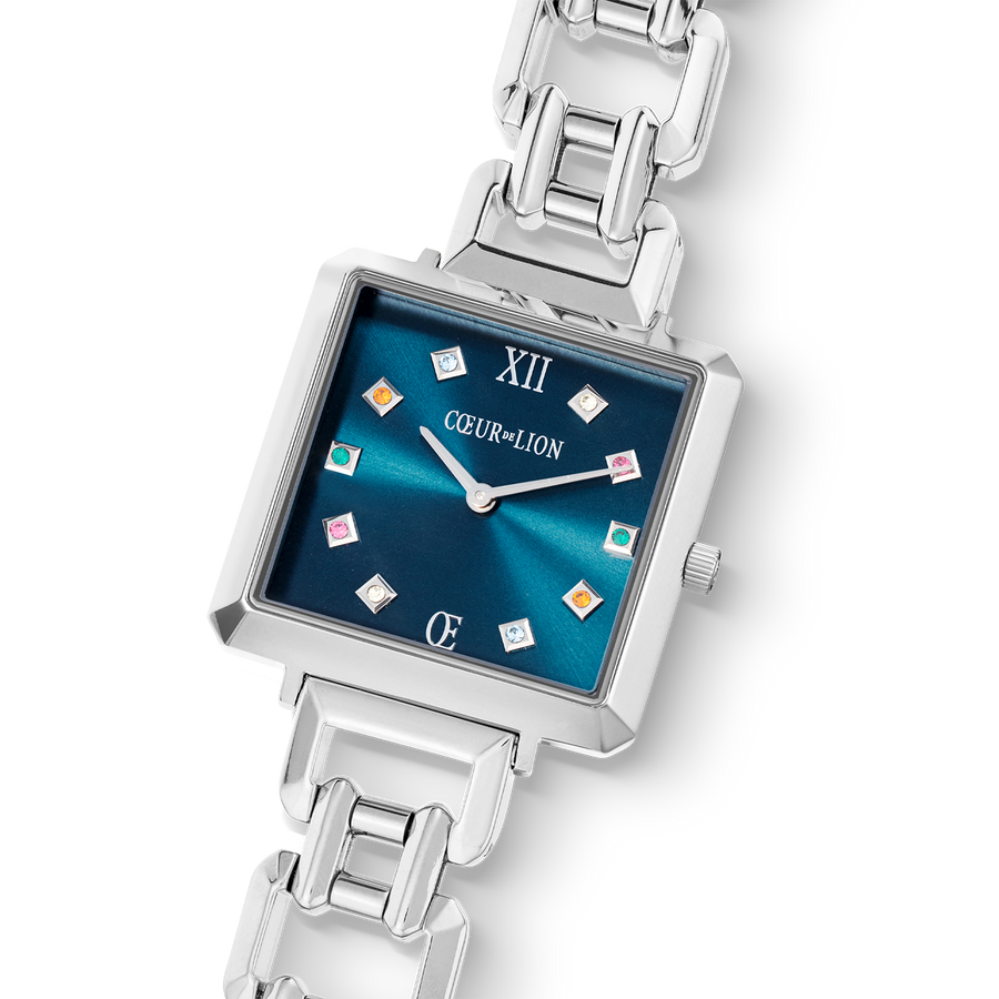 Orologio Iconic Cube Noble Petrol Statement argento