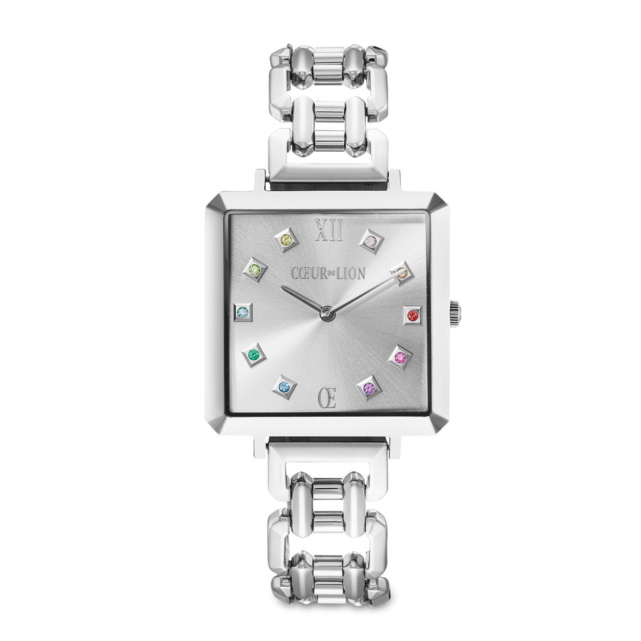 Orologio Iconic Cube Classic Rainbow Statement argento