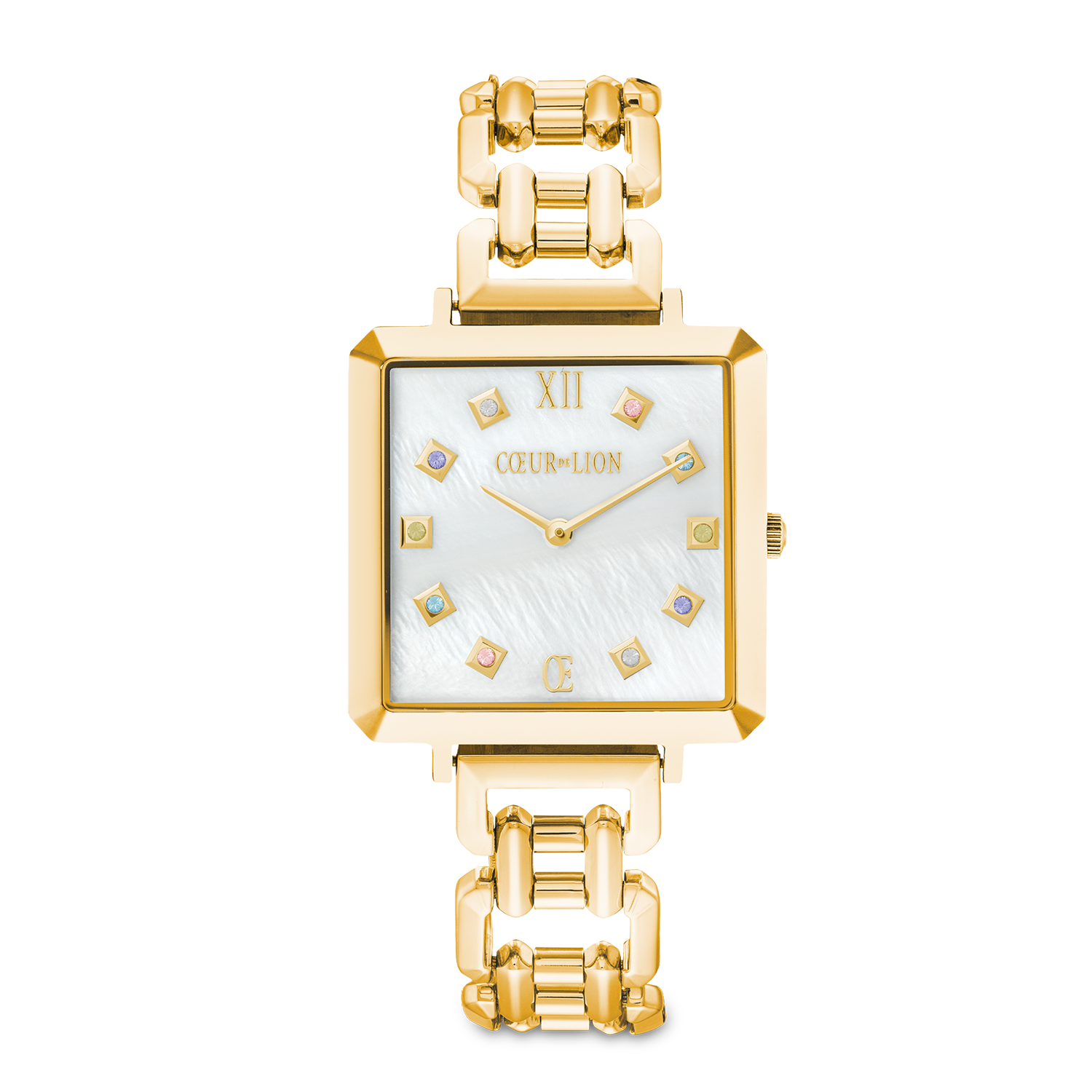 Set regalo orologio Iconic Cube Golden Momentse e bracciale Mini Cubes pastello